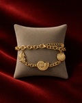 Bracelet océan coquillages et soleil sur fond rouge signature Amani by Layal